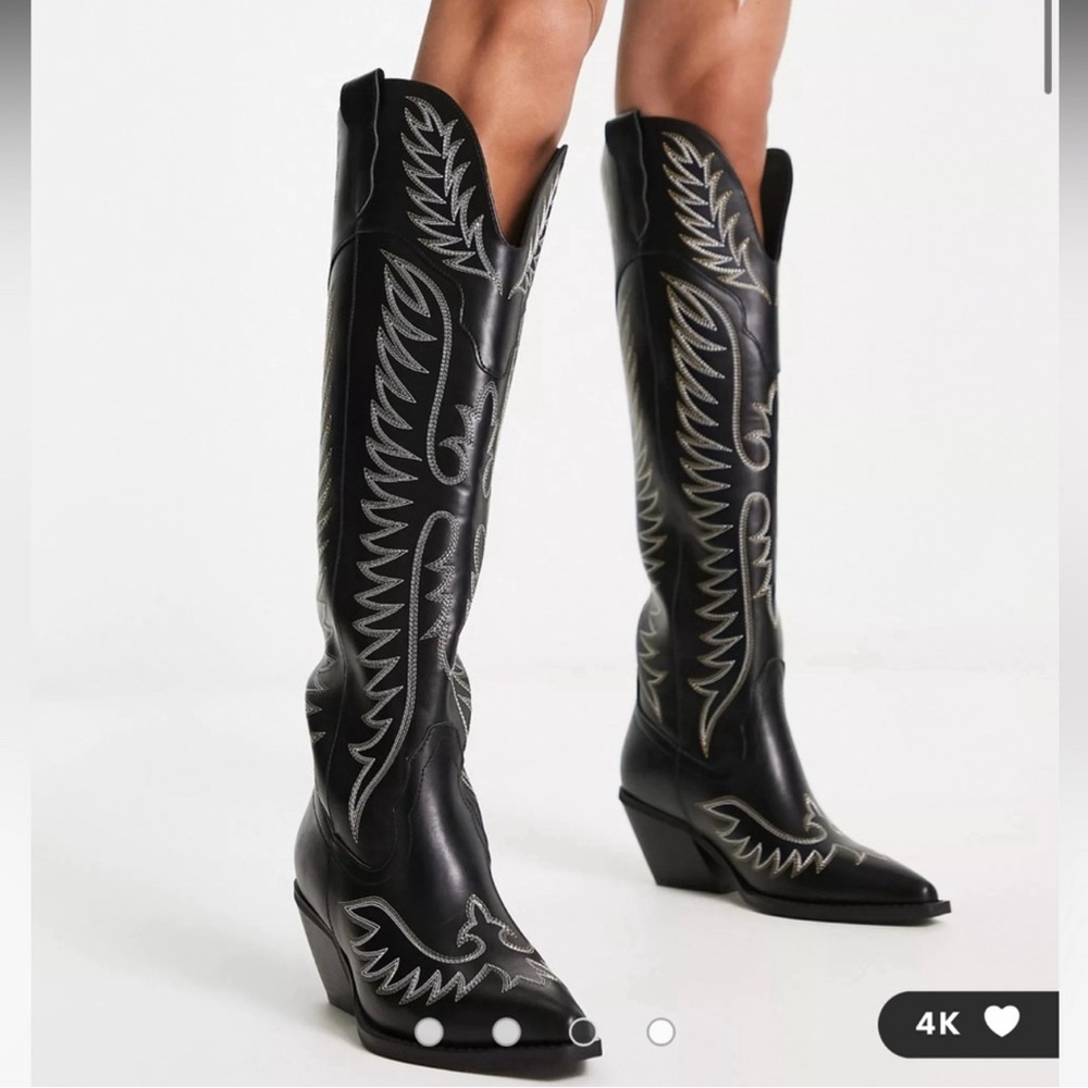 ASOS Black Cowboy Boots